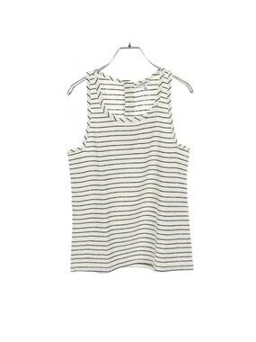Chanel Tank Top CC Logo Button Border Cotton